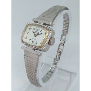 VINTAGE Bulova Accutron N9 Women's 22 x 17mm Silver Tone Swiss Watch NEW BATTERY